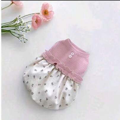 1pc Pet Dress, Patchwork Floral Skirt, Cute Princess Style For Small/Medium Dogs, Suitable For Spring/Summer/Autumn