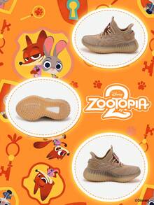 Sản phẩm hợp tác chính thức với Zootopia 2 | Một đôi giày thể thao trẻ em Disney, phù hợp cho việc đi lại hàng ngày và các hoạt động ngoài trời trong kỳ nghỉ, ôm sát chân, chống trơn trượt, chống mài mòn và thoáng khí (giày thể thao trẻ em, giày trẻ em, giày bé gái) - màu nâu - Xem 4
