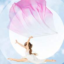 1面渐变色敬拜旗，带旗杆，适用于先知赞美舞、肚皮舞服装、表演道具，搭配亮片裙摆纱丽风格，适用于节日、派对、夜店、海滩、波西米亚复古装饰 - 彩色 - 查看 17