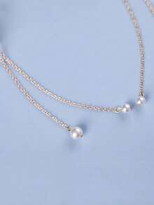 2件套优雅水晶花朵发夹，新娘婚礼头饰，派对场合发饰 - 金色 - 查看 3