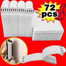 72pcs/36 Pairs Heavy Duty Nylon Picture Hanging Strips - Non-Damaging Adhesive Hangers, Suitable For Drywall, Great For Photos And Christmas Decor, Perfect For Christmas. No Drilling Picture Hanging Strips - Dual-Sided Removable Wall Hooks, Fit For Frames And Artworks, Water-Resistant Adhesive Mounting Tabs. Heavy Duty Hanging Strips, Frameless Hook Hangers, Frame Hook And Loop, Removable Hanging Strips, Damage-Free Hook And Loop. - Wall-friendly Removal - View 1