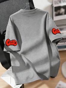 Boys' Loose Fit Graphic T-Shirt, Colorful Game Controller And Skateboard Print, "Game Day" And "Good" Slogan, Casual Loose Fit, Suitable For Back To School - Grey - View 2