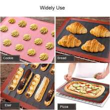Estera perforada de silicona para hornear, revestimiento de hoja antiadherente para horno, herramienta de panadería para galletas/pan/Macaroon, accesorios de utensilios de cocina para hornear - Actualizado 40x30cm - Ver 1