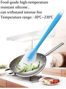 1-Piece Silicone Spatula, 3 Colors: Blue, Green, Pink, Jam Spreader, Heat-Resistant Cream Scraper, Mixing And Baking Tool, Kitchen Utensil, Apartment Essential, Food Contact , Made Of Silicone - View 5