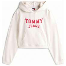 Tommy Jeans Hoodie DW0DW21598-YBH For Women In Color White - أبيض - مشاهدة 1