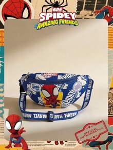 Marvel 1个漫威官方授权蜘蛛侠图案腰包，多功能斜挎包，男童休闲单肩包，轻便可调节肩带胸包，卡通零钱包，臀包，适合男孩、青少年、年轻粉丝、学生，完美适用于日常上学、户外玩耍、主题公园游玩、假日旅行、运动。 - VHF52234-S - 查看 13