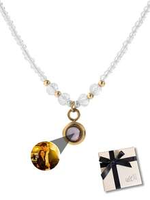 1pc Customized Women's Projection Necklace, Personalized Beaded Projection Photo Necklace, Suitable For Girlfriend's Customized Photo Projection Jewelry, Applicable For Birthday, Graduation Ceremony, Dance, Party, Women's Jewelry, School Supplies, Teenagers, Middle School Students, High School Students, College Freshmen, Sophomores, Lower Grade Students, Customized Fashion Accessories, Graduation Souvenir, Dance, Party Jewelry - Multicolor - View 16