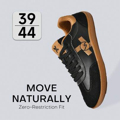 1 đôi giày thể thao unisex cổ điển, mũi rộng, chất liệu da microfiber phối màu tương phản, thoải mái, kiểu dáng thấp cổ, thích hợp cho phong cách đường phố và trượt ván.