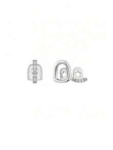 2件套女士镂空单牙朋克风牙饰，适合夜店、万圣节、圣诞节及日常佩戴，男女通用 - 彩色 - 查看 7