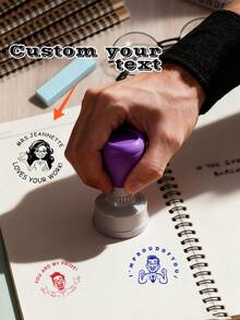 定制印章，个性化卡通人物印章，可印制个性化文字，教师节礼物 - 彩色 - 查看 7