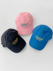 复古字母刺绣棒球帽，透气宽檐网眼帽，女士百搭可调节后扣帽，夏季款 - Cand刺繡 - 查看 1