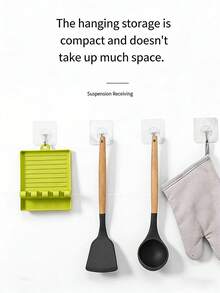 1 pièce Repose-cuillère multifonctionnel antidérapant et résistant à la chaleur en silicone, support de rangement pour ustensiles de cuisine, adapté pour la cuisson, la pâtisserie, la friture, convient pour les restaurants et les hôtels - Multicolore - Voir 4