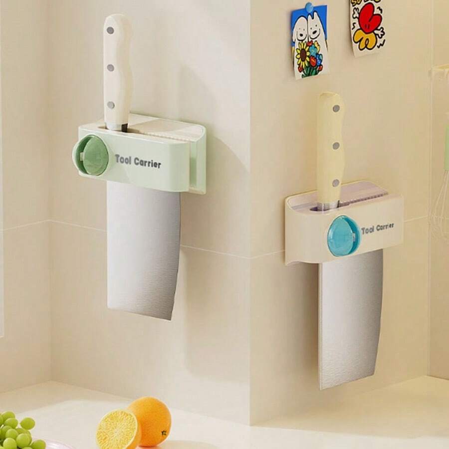 Multifunctional Kitchen Knife Holder & Sharpener | All-In-One Design | Wall Mount & Countertop Dual-Use Storage Rack | Tidy Organization Essential - Multicolor - View 1