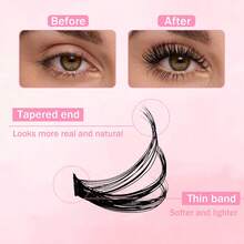 640 PCS Individual Cluster Lashes With Bond&Seal Glue + Tweezer | 3D/4D/5D Styles For Voluminous&Natural Look - Hypoallergenic, Reusable, Beginner Friendly - Black - View 12