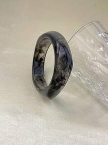 ZA 女士不规则波浪手镯套装 | 树脂镀金三件套，可叠戴，波西米亚风，复活节礼物，沙滩派对饰品 - 幾何手鐲 - 查看 7