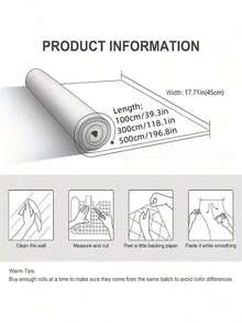 1 Roll Milky White Brick Pattern Wallpaper, Vinyl Easy To Peel And Stick, Removable Contact Paper Suitable For Living Room, Bedroom, Furniture, Bathroom, Desk, Cabinet Renovation, DIY Removable Wall Covering, 17.7inX39.3ft/118.1ft/196.8ft - Beige - View 3