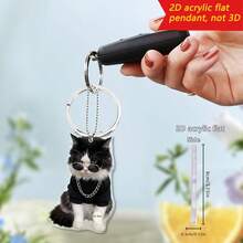 1/3件装 2D 平面亚克力酷猫汽车挂件 趣味宠物时尚眼镜连帽衫后视镜吊坠 内饰汽车配件包饰 男女皆宜 - 彩色 - 查看 4