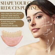 1 Pc 2026 New Pink/White Lymphatic Facial Massage Brush - Sensitive Skin Friendly For Lymphedema & Puffiness Relief | Oval Bristle Manual Skincare Tool, Painless Design - Multicolor - View 3