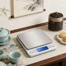 1pc Compact Digital Kitchen Scale, Stainless Steel LCD Electronic Smart Food Scale, Small Gram Baking Scale, Jewelry Scale, Coffee Scale, Herbal Scale, Kitchen Supplies, Cooking Tools - Silver - View 8