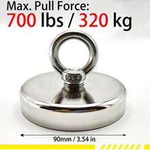 90mm/3.54inch Fishing Magnetic Retriever, Super Strong Magnet, River Cleaning Tool, Beach Metal Detector - Silver - View 3