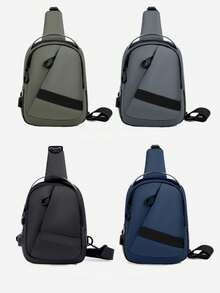 1个新款商务男士胸包，轻便简约时尚斜挎包，户外通勤单肩包 - 彩色 - 查看 7