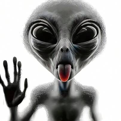 6英寸外星人贴纸 - 光面自粘贴纸，不规则形状，适用于汽车、笔记本电脑、窗户、墙壁 - 一次性装饰贴纸，可爱贴纸，派对装饰，哑光设计