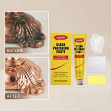 金属抛光膏，家用厨房炉灶不锈钢清洁、去污、翻新、增亮 - 1set - 查看 4