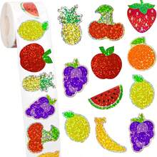 500 Sticker Laser Fruit Label Fruit Sticker 1 Inch Summer Fruit Gift Packaging DIY Sealing Sticker - Multicolor - View 5