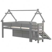 Kids Bed Frames, Headboards & Footboards - Grey + Solid Wood - View 10