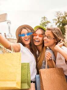 12pcs Frameless Colorful Flame Shaped Party Eyeglasses, Suitable For Women And Men At Parties, Cocktail Events, Pool Parties, Masquerade Balls, Photography Props And More - Multicolor - View 5