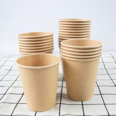 20/40pcs Macaron Brown Baking Cups, Large Capacity Thick Oil-Proof Heat-Resistant Cupcake Liners, High-Quality Dessert Cups For Home Baking, Party, Wedding, Graduation And Other Gatherings