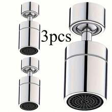 1pc 360-Degree Rotating Dual-Mode Kitchen And Bathroom Splash-Proof Faucet Bubbler, Splash-Proof Toiletries, Two Water Flow Output Modes, Faucet Extension Device, Foam Device, Rotatable Extension Device, Wash Faucet > Bathroom Sink Faucet Replacement - Faucet Accessories - View 9