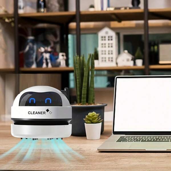 Limpiador eléctrico de escritorio alimentado por USB, limpiador de teclado portátil, adecuado para oficinas y hogares - Equipo de limpieza de espacios de trabajo, utilizado para eliminar capas de polvo de computadoras, tabletas y teléfonos móviles. Organizador de oficina, con diseño estético moderno.
