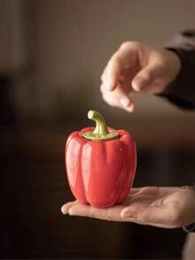 逼真的甜椒造型密封茶叶罐，中式装饰储物罐 - 彩色 - 查看 2