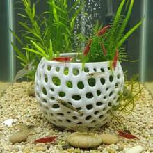 Aquarium Plant Pot, Porous Aquatic Plant Planting Cup, Circulating Round Grid Bowl, Suitable For Aquarium Landscaping Decoration - A - View 3