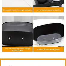 2pcs Iron Hanging Buckets, Balcony Yard Home Succulent Planter Pots, Detachable Handle Hanging Flower Pots - Multicolor - View 8