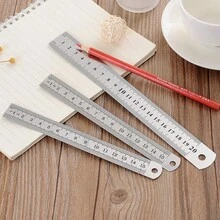 2pcs Stainless Steel Double-Sided Ruler - Short Straight Ruler - Measuring Scale, Suitable For Students, Stationery, Office, Drawing And Measurement, Providing 15cm And 30cm Sizes - A - View 2