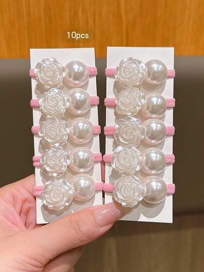 10 piezas de lazos elásticos de estilo coreano dulce, accesorios de cabello diarios asequibles