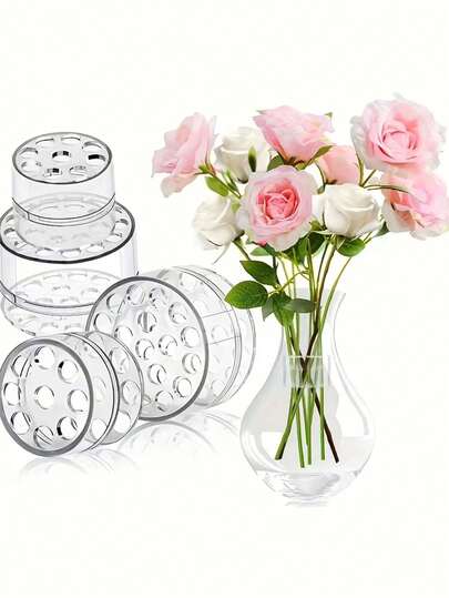 2pcs Spiral Flower Arrangement Handle Holder, Reusable Flower Arrangement Auxiliary Rotating Tool, Large Vase/Flower Pot With Drainage Spiral Bouquet And Stem Holder, DIY Flower Arrangement Fixing Column, Home Vase Art Decoration
