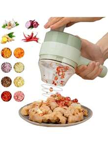 2-In-1 Electric Vegetable Cutter And Chopper, Rechargeable, Ergonomic And Easy To Clean - Lime Green - View 11