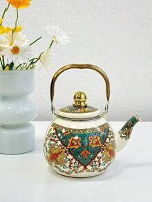 SummitPulse 一套异域风情珐琅茶壶，北欧风格，可搭配干花和鲜花花瓶装饰，四季通用，耐高温，多功能，可作水壶、咖啡壶、油壶、醋壶、冷水壶，小容量茶壶带滤网，便携式水壶，适合户外野餐和露营，节日和生日馈赠亲友的理想之选。 - 彩色 - 查看 13