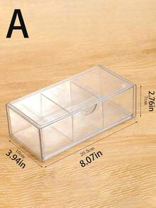 1 pieza Caja de almacenamiento con espejo, organizador de maquillaje con cajón, organizador colgante de tocador para baño, apto para escritorio, sala de estar, tocador de dormitorio, para guardar cosméticos, controles remotos, papelería, etc. - transparente - Ver 11