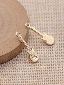 20pcs Guitar Shaped Cute Pendant Suitable For Jewelry Making - KC Gold Color - View 2