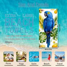 1pc Parrot Beach Towel, Super Soft Microfiber Extra Large Beach Blanket, Super Absorbent Bath Towel, Suitable For Travel, Swimming Pool, Diving, Surfing, Yoga, Camping, Available In Multiple Sizes, Beach Accessories For Beach, Pool, Travel, Camping, Yoga - Birds - View 32