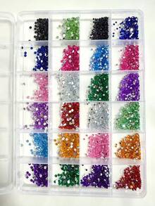 32,000颗40色树脂果冻水钻（随机颜色混合），用于美甲装饰，3mm/4mm/5mm平底宝石，适合手工制作，闪亮套装，可用于服装、鞋子、美甲、化妆、钻石画等。 - 彩色 - 查看 8