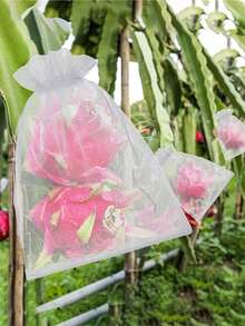 50/100pcs Fruit Protection Bags, Small Mesh Drawstring Net Bags Suitable For Grapes, Mangoes, Fruit Trees, And Various Fruits, Vegetables - Garden Plant Pest Protection Cover - 50PCS - View 6