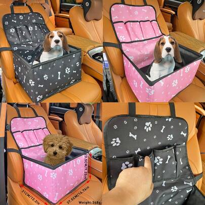 宠物车载安全座椅，副驾驶专用，适用于小型/中型犬猫，四季通用安全座椅，带安全带，便携式宠物床，适合汽车旅行、度假、长途旅行