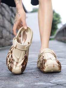 2026 New Breathable Sandals Men, Thick Sole Anti-Slip Soft Bottom Fashionable Beach Slippers - Khaki - View 3