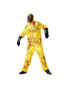 1 Set Halloween Zombie Cosplay Costume, Creative Haunted House Scary Outfit (Excluding Mask And Gloves) - Yellow - View 6
