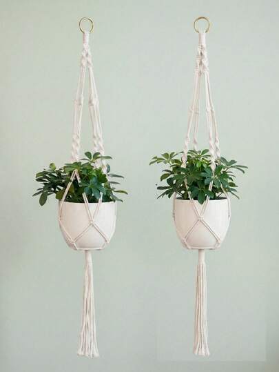 Plant Hanger Indoor, Hanging Planter Basket, Decorative Flower Pot Holder Tassels For Indoor Outdoor, Boho Home Decor (POTS NOT Included)